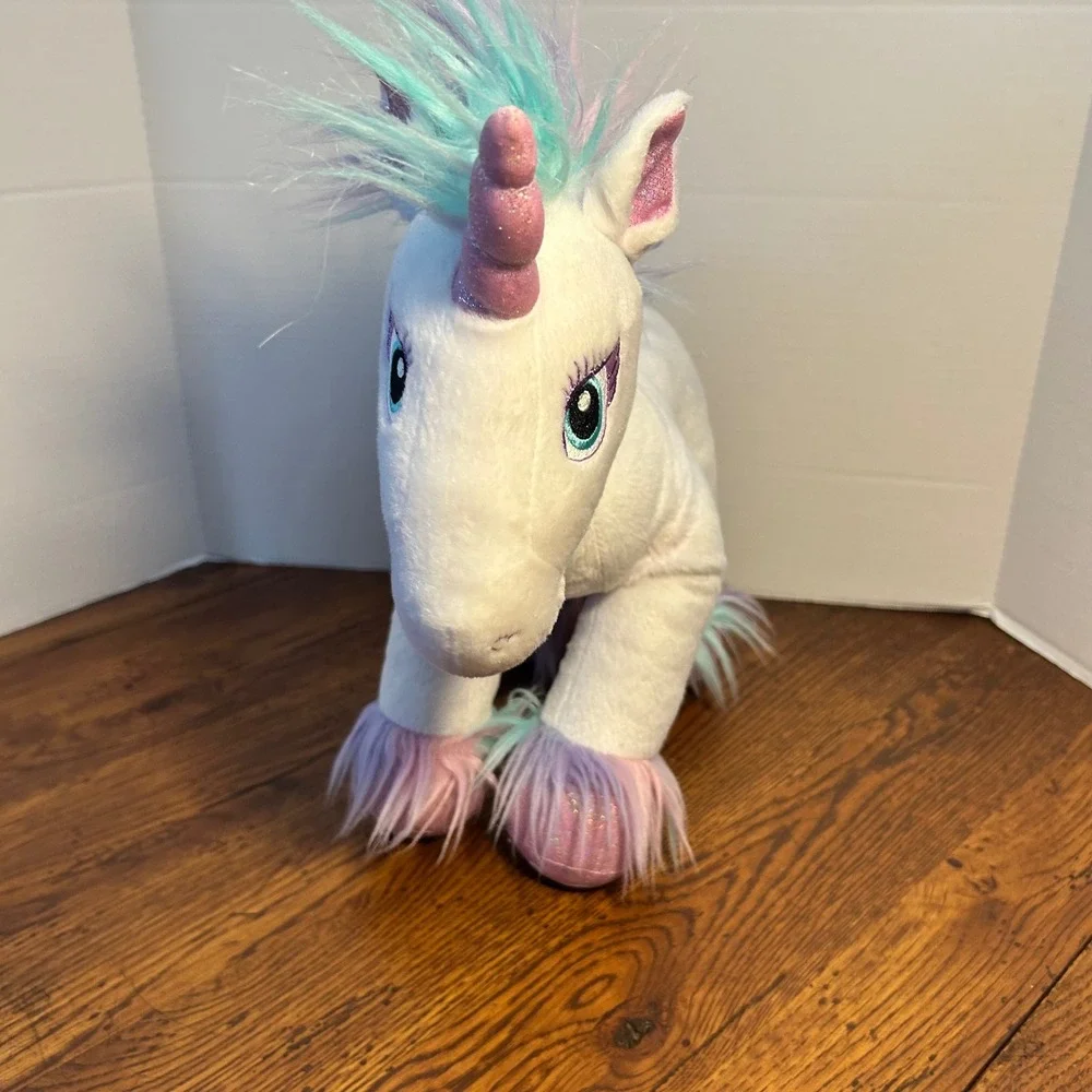 Build-A-Bear‎ Workshop White Unicorn Plush Rainbow Mane Sparkle Horn 028275 16in
